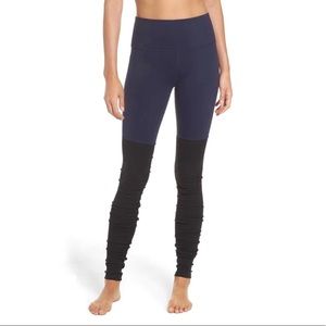 Alo Yoga High Waist Goddess In Rich Navy And Black
